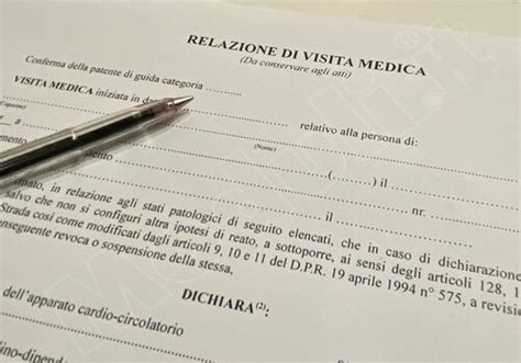 Relazione Visita Medica Rinnovo Patente PDF