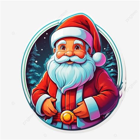 Papá Noel Con Sombrero Rojo Vectorial Y Barba Blanca PNG dibujos Papá