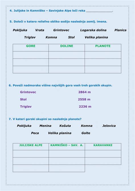 Alpske Pokrajine Utrjevanje 1 Del Worksheet Live Worksheets