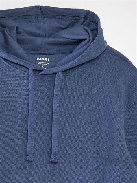 Sudadera De Punto De Piqu Con Capucha Azul Kiabi