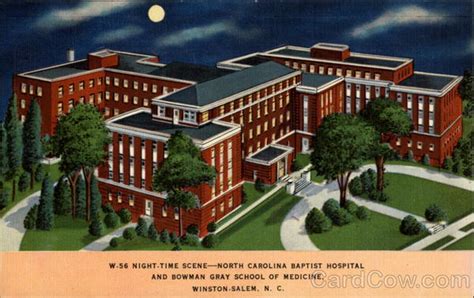 Night-time scene - North Carolina Baptist Hospital and Bowman Gray School of Medicine Winston ...