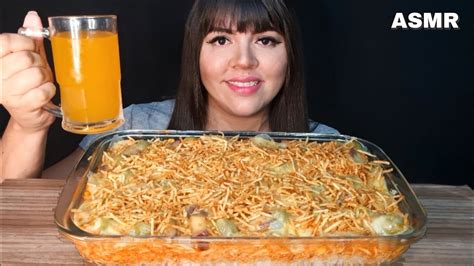 ASMR COMIDA ARROZ DE FORNO BACON E QUEIJO MUKBANG BRASIL EATING