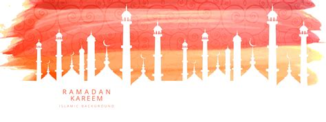 Ramadan Kareem Elegant Watercolor Banner Vector Art At Vecteezy