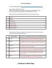 Copy Of Rock Cycle Webquest Pdf Rock Cycle Webquest Go To The