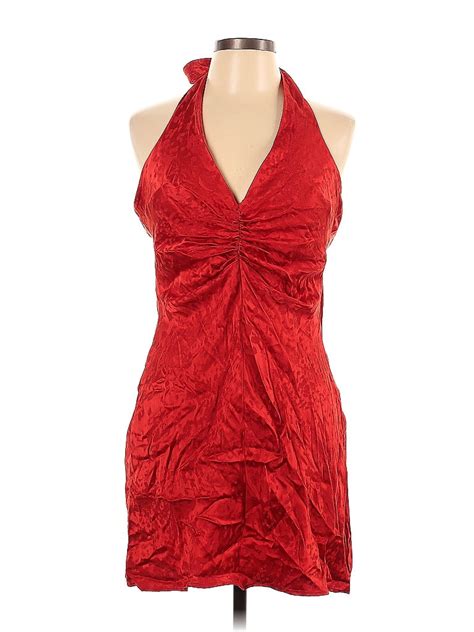 Zara 100 Viscose Solid Red Cocktail Dress Size Xl 48 Off Thredup