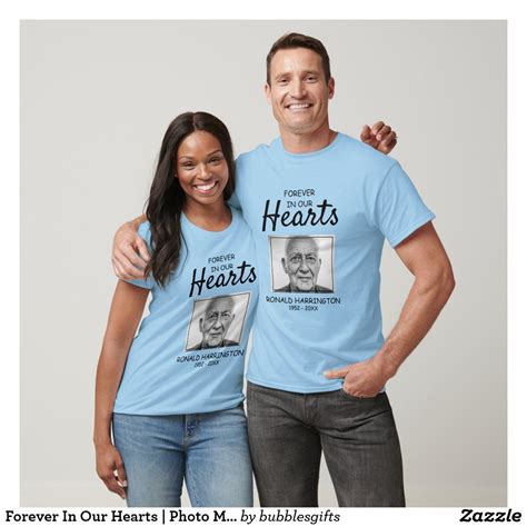 Forever In Our Hearts Photo Memorial Service T Shirt Zazzle Photo