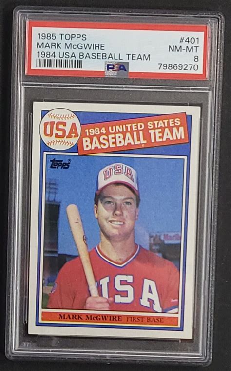 1985 Topps USA Baseball Team 401 Mark McGwire ROOKIE CARD PSA 8 EBay