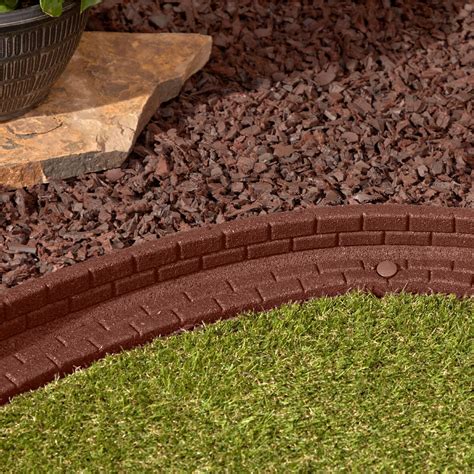 Groundsmart Red Rubber Brickface Landscape Edging Garden Border