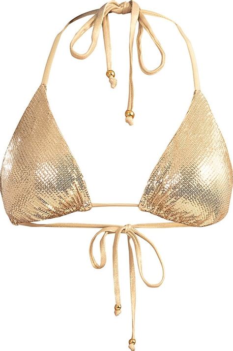 Shoshanna Clean Metallic Sequin Triangle Bikini Top ShopStyle Two