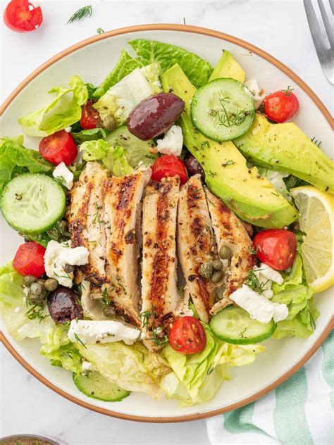 Zesty Greek Grilled Chicken Salad Recipe Cookin With Mima