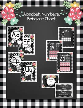 Shabby Chic Buffalo Check Chalkboard Farmhouse Classroom Bundle