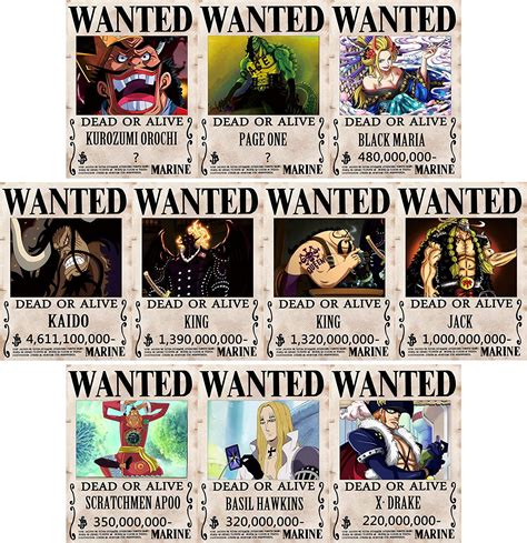 Amazon Yshen One Piece Pirates Wanted Poster New Edition