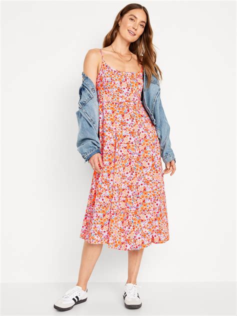 Fit Flare Cami Midi Dress Old Navy