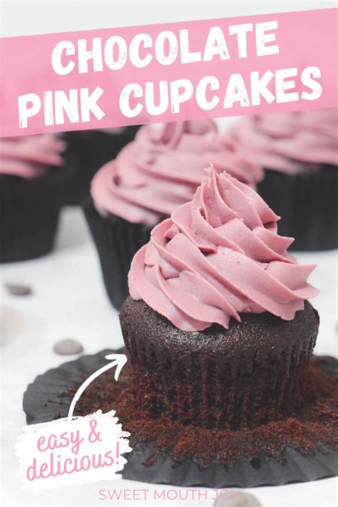 Easy Chocolate Cupcakes With Pink Frosting Sweet Mouth Joy