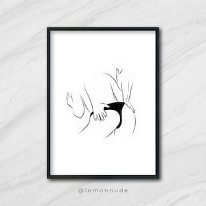 Erotic Blowjob 2 Intimacy Sex Line Art Minimalism Black Etsy