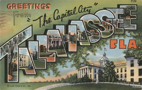 Greetings From Tallahassee Florida Postcard