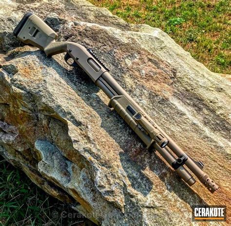 Remington 870 Tactical Shotgun Cerakoted In Magpul Flat Dark Earth By