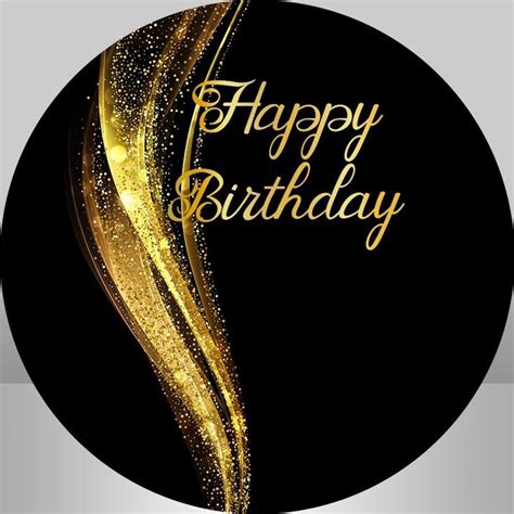 A Black And Gold Birthday Card With The Words Happy Birthday