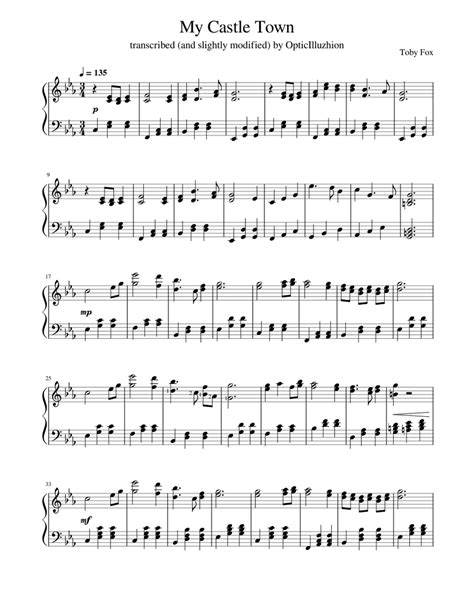 My Castle Town Deltarune Chapter 2 Toby Fox Sheet Music For Piano Solo