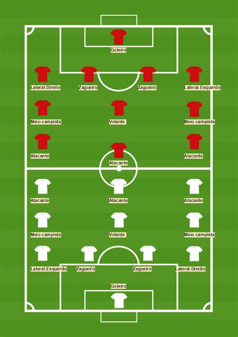 Modelos de escalação de futebol ONLYOFFICE