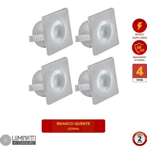 Kit De 4 Puntos LED Integrados Miniluminatti Plata 1 W 2700 K