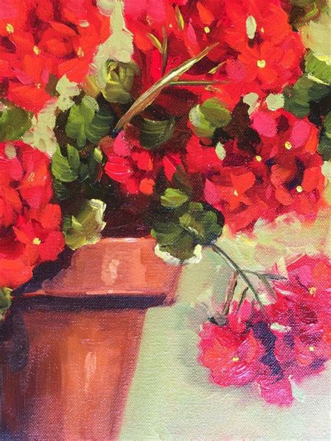 Original Oil Painting Red Geraniums In By KIMPETERSONART On Etsy