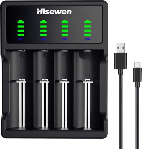 Universal 18650 Battery Charger Hisewen Smart LED Display Charger For