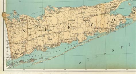 Suffolk County Long Island 1895 Map New York Reprint Bien - Etsy