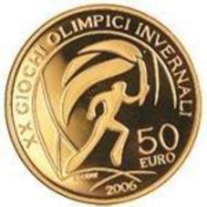 Moneta 50 Euro XX Winter Olympics Games 2006 Turin Italia 2005 XX