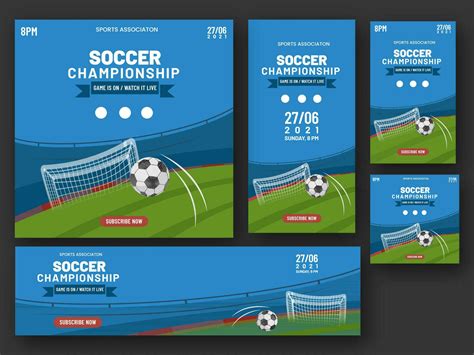 Soccer Championship Banner, Poster And Template Design With Playground ...