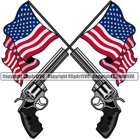 Usa Flag Gun Weapon Rights United States America 2nd Amendment American Gun Color Design Flag