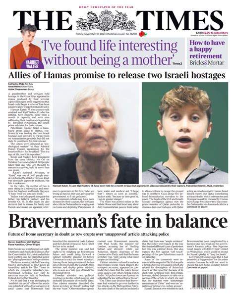 Times Front Page 10th Of November 2023 Tomorrows Papers Today