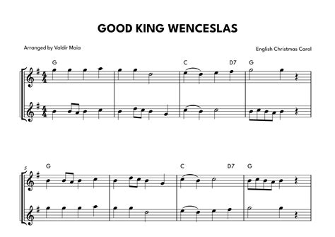 Good King Wenceslas Flute Duet Arr Valdir Maia By Traditional