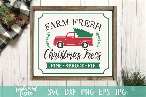 Farm Fresh Christmas Tree Svg Red Truck Christmas Tree Svg Red Truck