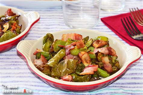 Pimientos Verdes No Fritos Con Bacon Receta Para Una Tapa O