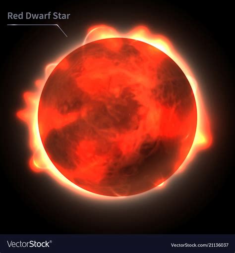 Red dwarf star realistic planet is isolated Vector Image