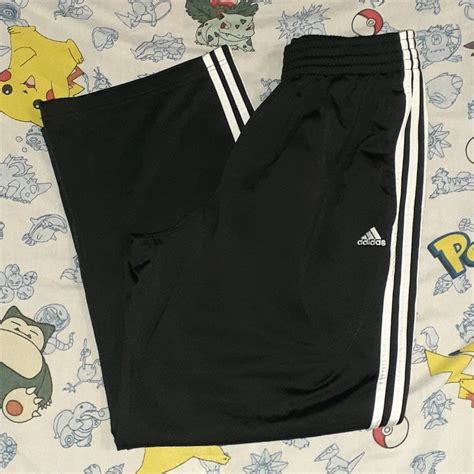 Adidas Black And 3 White Stripes Track Pants Gem