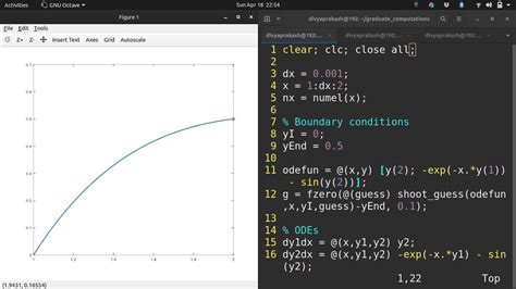 Solving Boundary Value Problems Using Shooting Method In Gnu Octave