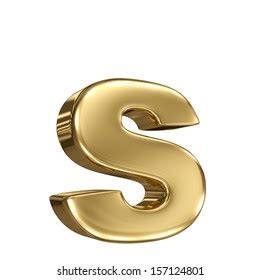 Letter S Gold Solid Alphabet Stock Illustration