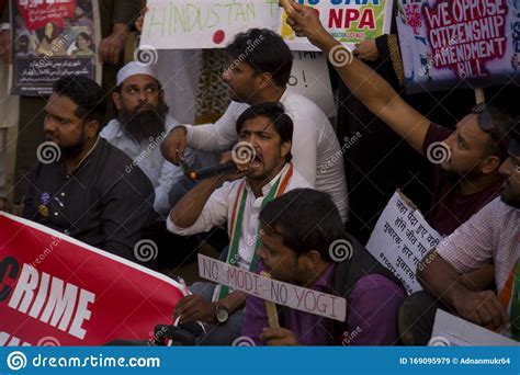 Protest Against CAA NRC Bill In Mumbai At Azad Maidan Editorial Stock