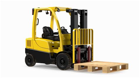 industrial forklift  wooden pallet  model turbosquid
