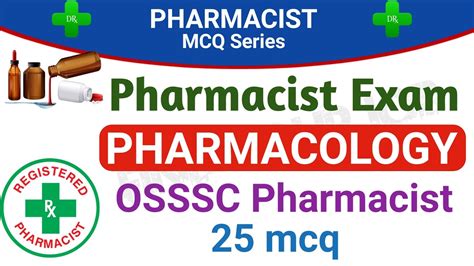 Osssc Pharmacist Exam Pharmacology Mcq Part Youtube