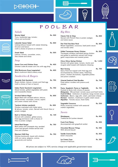 Pool Bar - Cinnamon Lakeside Menu - Zomato Sri Lanka