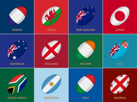 12 Flags In The Style Of A Rugby Ball Flag Of Rugby U20 Competition