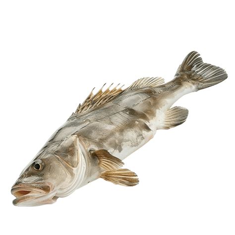 รูปปลาคอดแอตแลนติก Gadus Morhua หรือมุมมองด้านข้างของปลาคอดลิง PNG