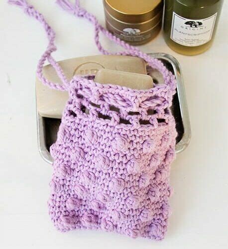 PATRÓN GRATIS Bolsa para Jabón Burbujas Lila en Crochet Crochetisimo