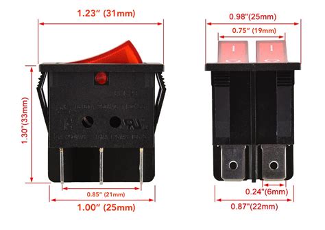 Switch Con Doble Interruptor 6 Pines 20A 125V 15A 250V Con Luz Piloto