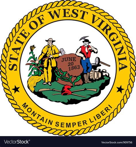 West Virginia Seal Royalty Free Vector Image Vectorstock