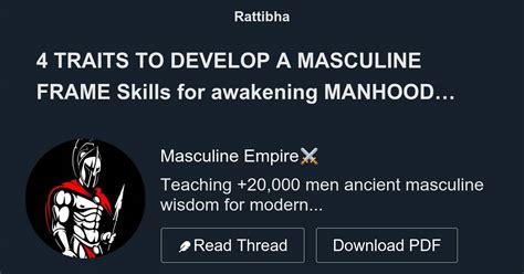 4 TRAITS TO DEVELOP A MASCULINE FRAME Skills For Awakening MANHOOD