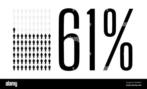 Einundsechzig Prozent Menschen Grafik Prozent Diagramm Vektor